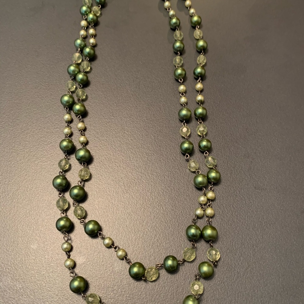 Nordstrom | Green Beaded Rope Necklace